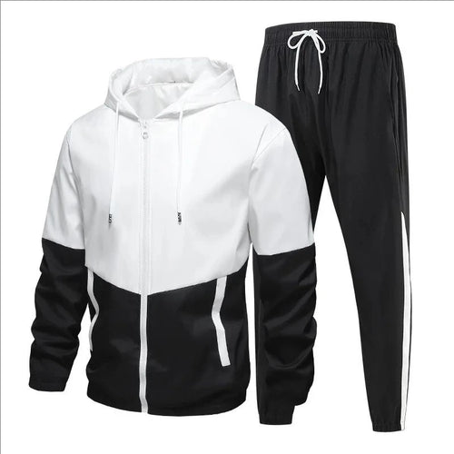 2026 New Men's Tracksuit Clothing Set Zipper Hoodie Sweatpants 2 Piece Hooded Long Sleeve Sportswear Sweatshirt Suits
