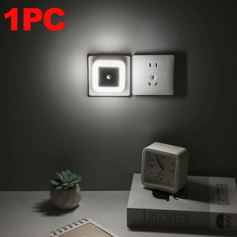 1-8pcs LED Night Lights Plug into Wall,Smart Dark Sensor Automatic Hallway Plug in Lights,Bedroom,Bathroom,Toilet,Stairs,Kitchen - Emitting Color: White Light 1PC