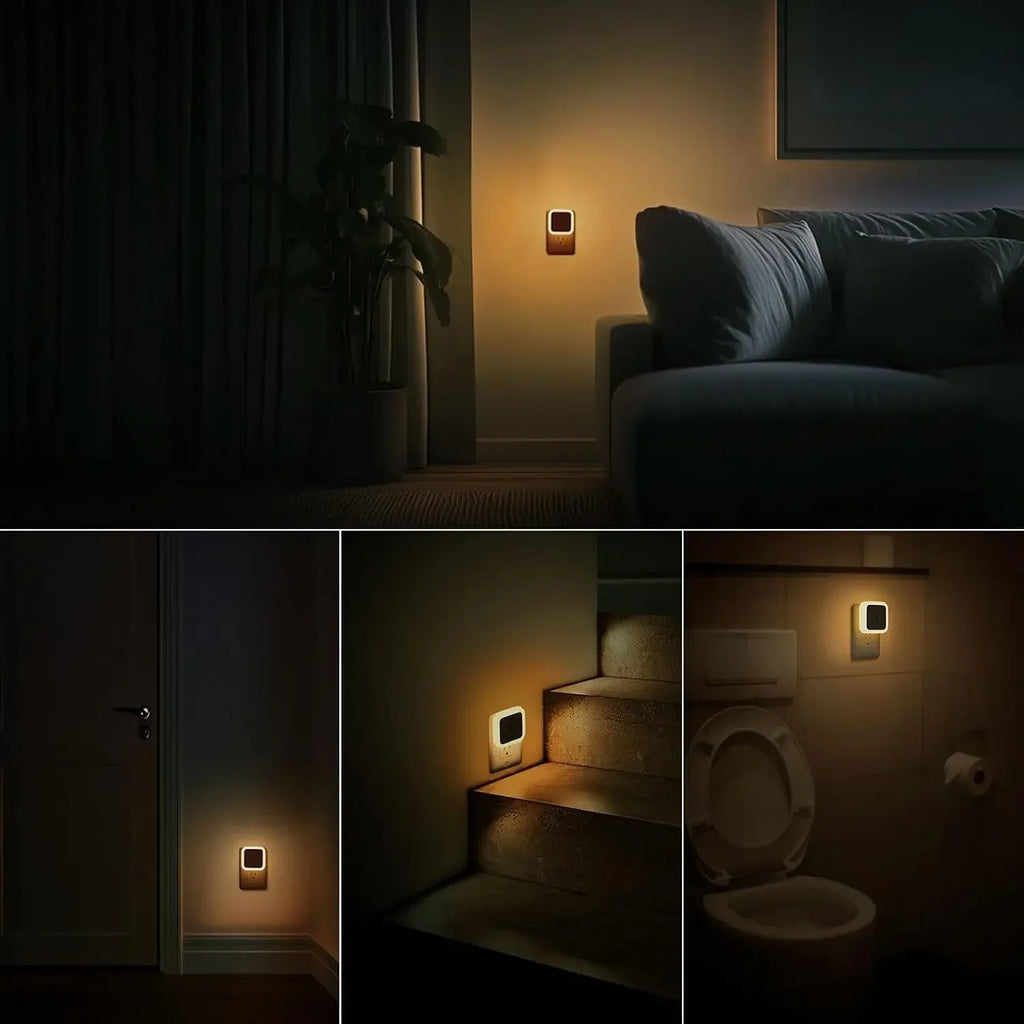1-8pcs LED Night Lights Plug into Wall,Smart Dark Sensor Automatic Hallway Plug in Lights,Bedroom,Bathroom,Toilet,Stairs,Kitchen