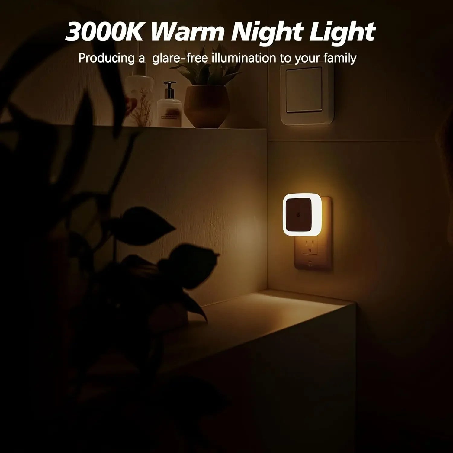 1-8pcs LED Night Lights Plug into Wall,Smart Dark Sensor Automatic Hallway Plug in Lights,Bedroom,Bathroom,Toilet,Stairs,Kitchen