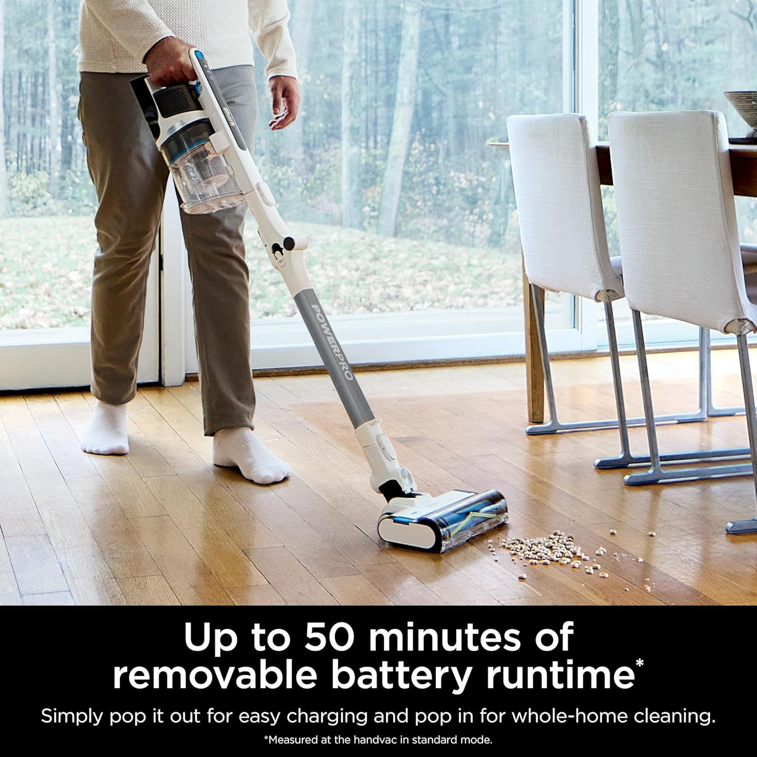 Shark PowerPro Flex Reveal Plus Cordless Vacuum, FloorDetect & Dirt-Reveal Technology, HEPA Filter, for Carpets & Hard Floors, Up to 50-Minute Runtime, Powerful Pet Hair Pickup, Java, IZ382H